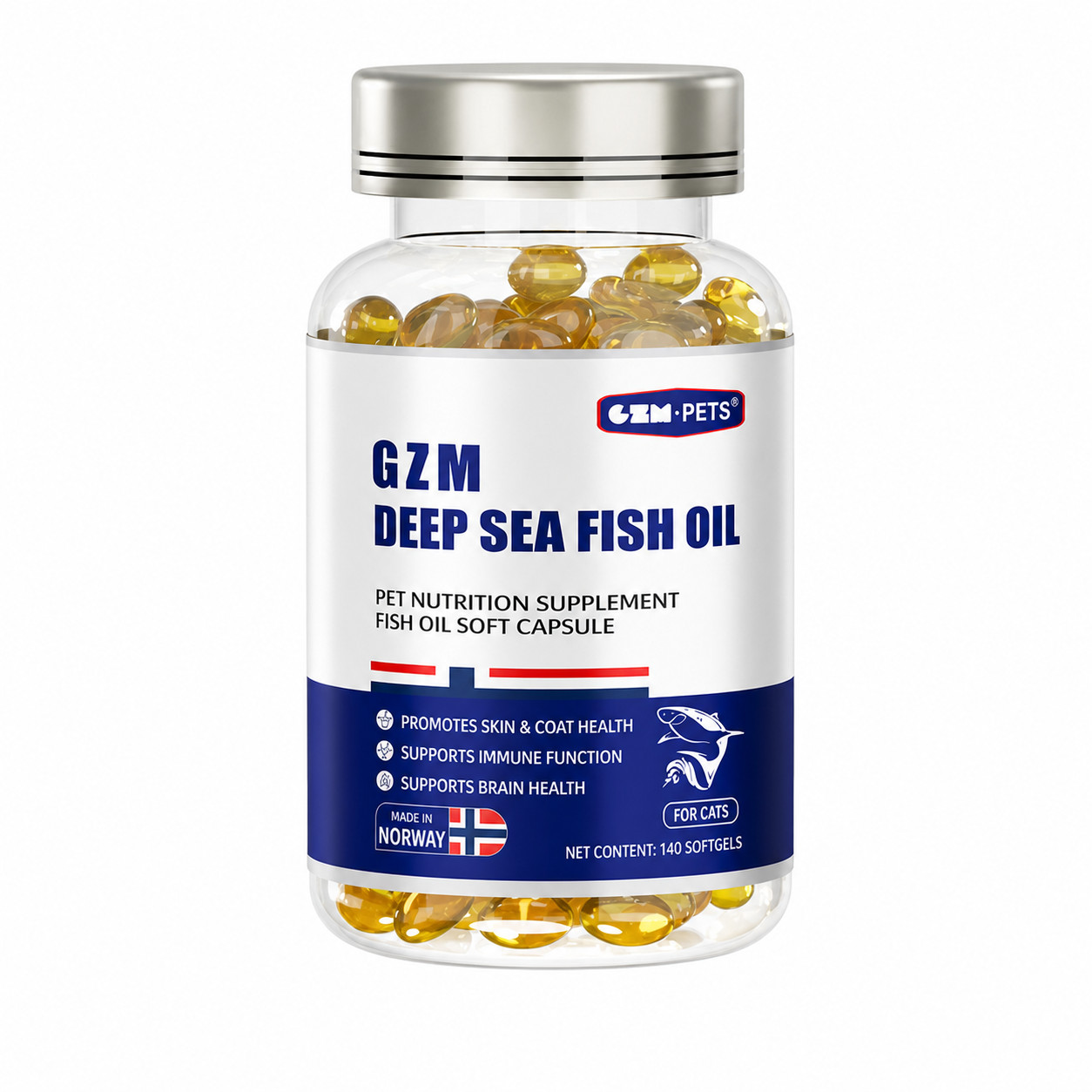 GZM Deep Sea Fish Oil for Cats, 140 Softgels