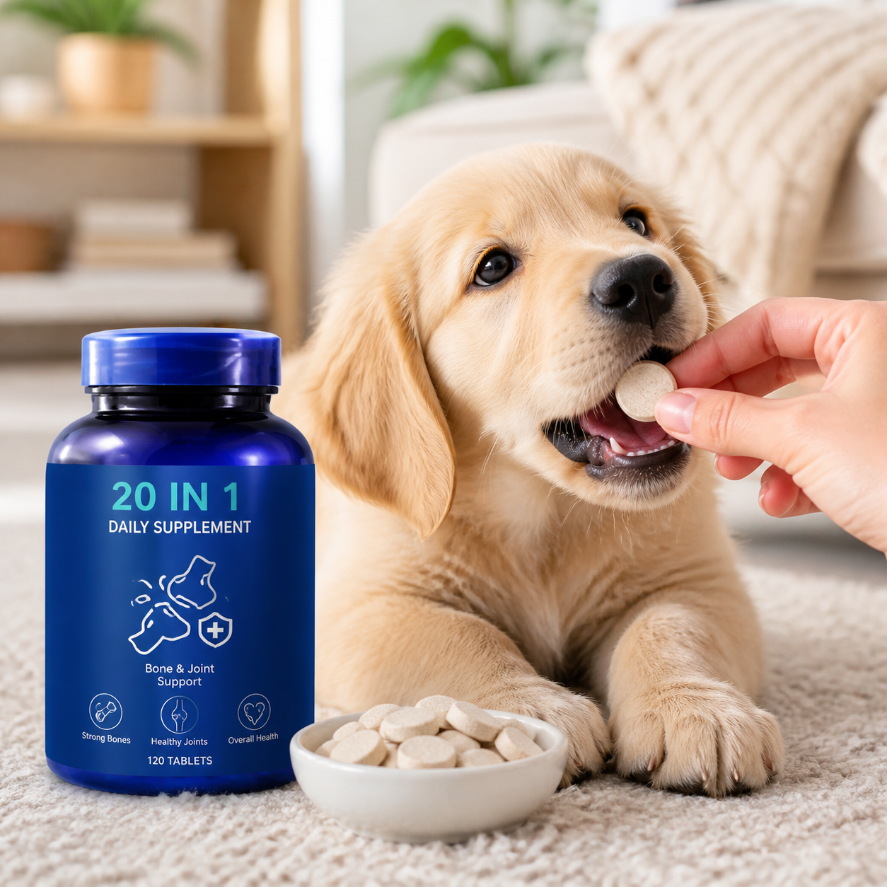 Calcium + Multi-Nutrient Bone Support Tablets for Pets